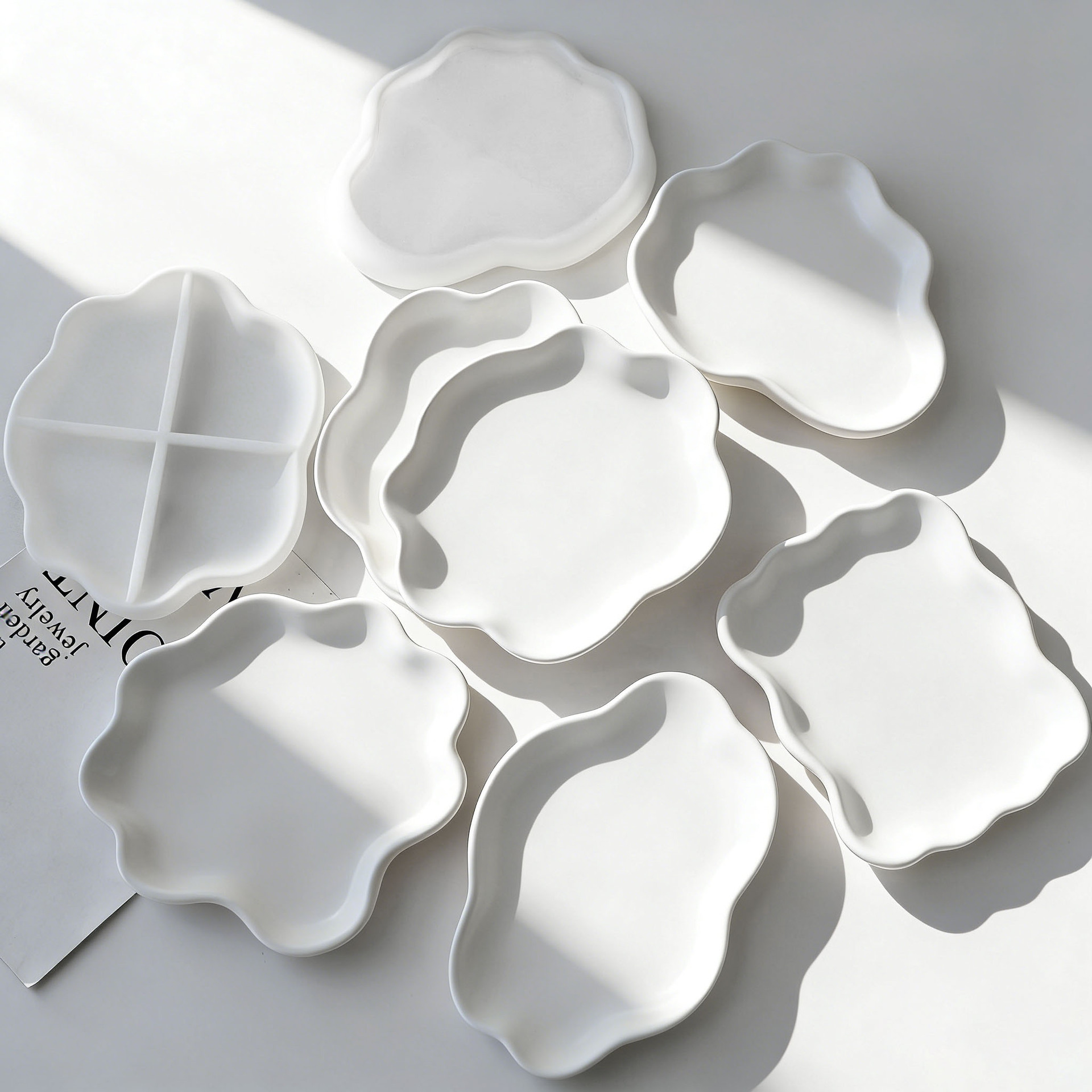 Serving Tray Mold - DIY Geometrische Welle Gips Untersetzer Silikon