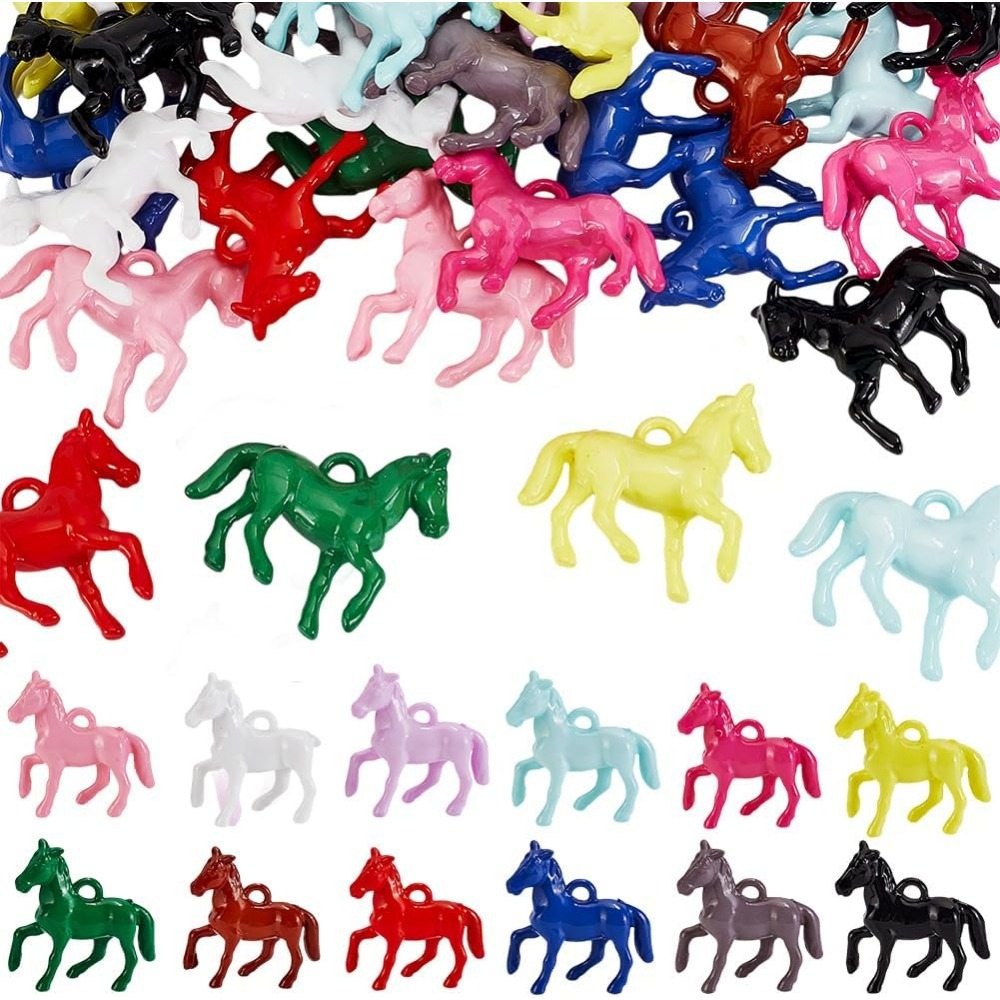 Resin Crafts - 48 Stück undurchsichtige Acryl-Anhänger, 12 Farben,