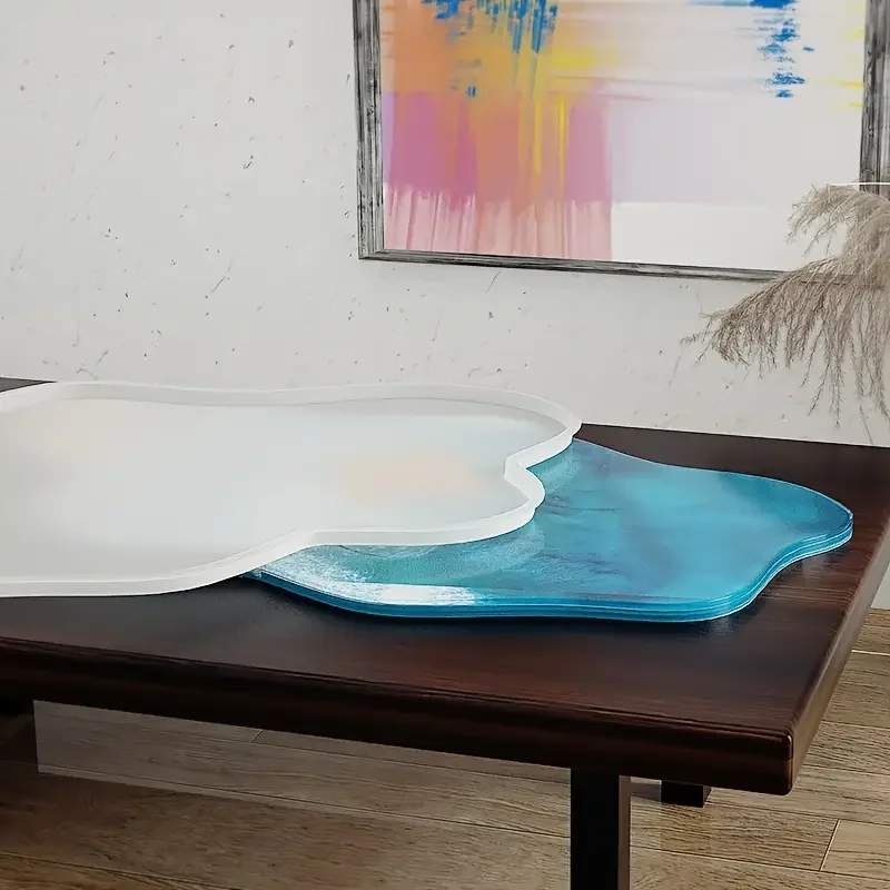 Resin Ocean Wave Mold - Große 61cm Unregelmäßige Epoxidharz-Silikonform für Wellen-Flusstisch,