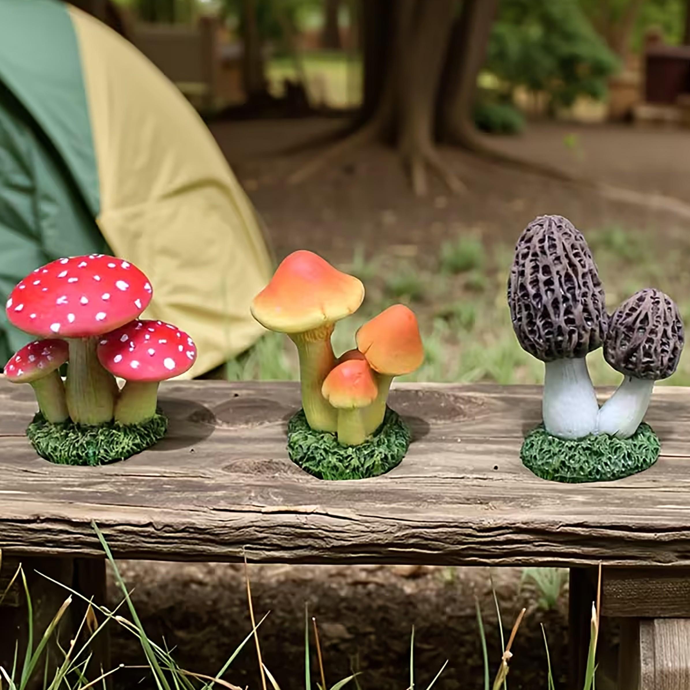 Terrarium Moss Art - 1 Set aus 3 künstlichen Pilzornamenten