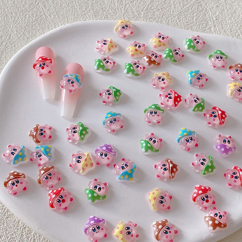 Resin Crafts - 2/10/20 Stück Kirby Nagelcharms 3D Harz