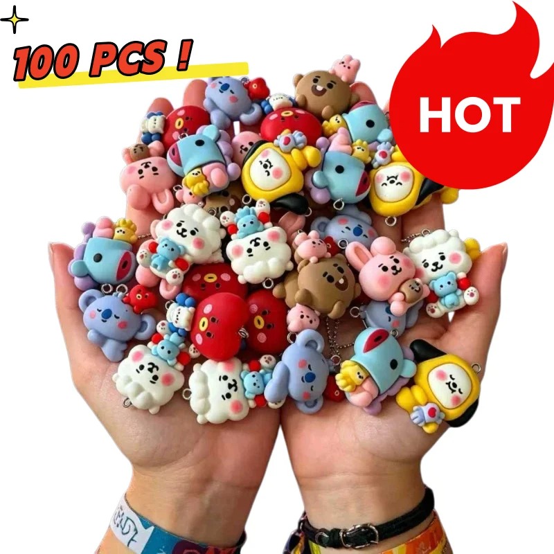 Resin Craft Material - 7 Stück BT21 Harz-Cartoon-Anhänger DIY-Zubehör Bastelbedarf