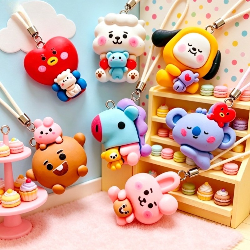 7 Stück BT21 Harz-Cartoon-Anhä – Resin Craft Material Bewertung und Preis