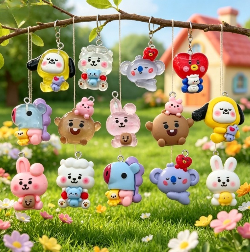7 Stück BT21 Harz-Cartoon-Anhä – Resin Craft Material Bewertung und Preis