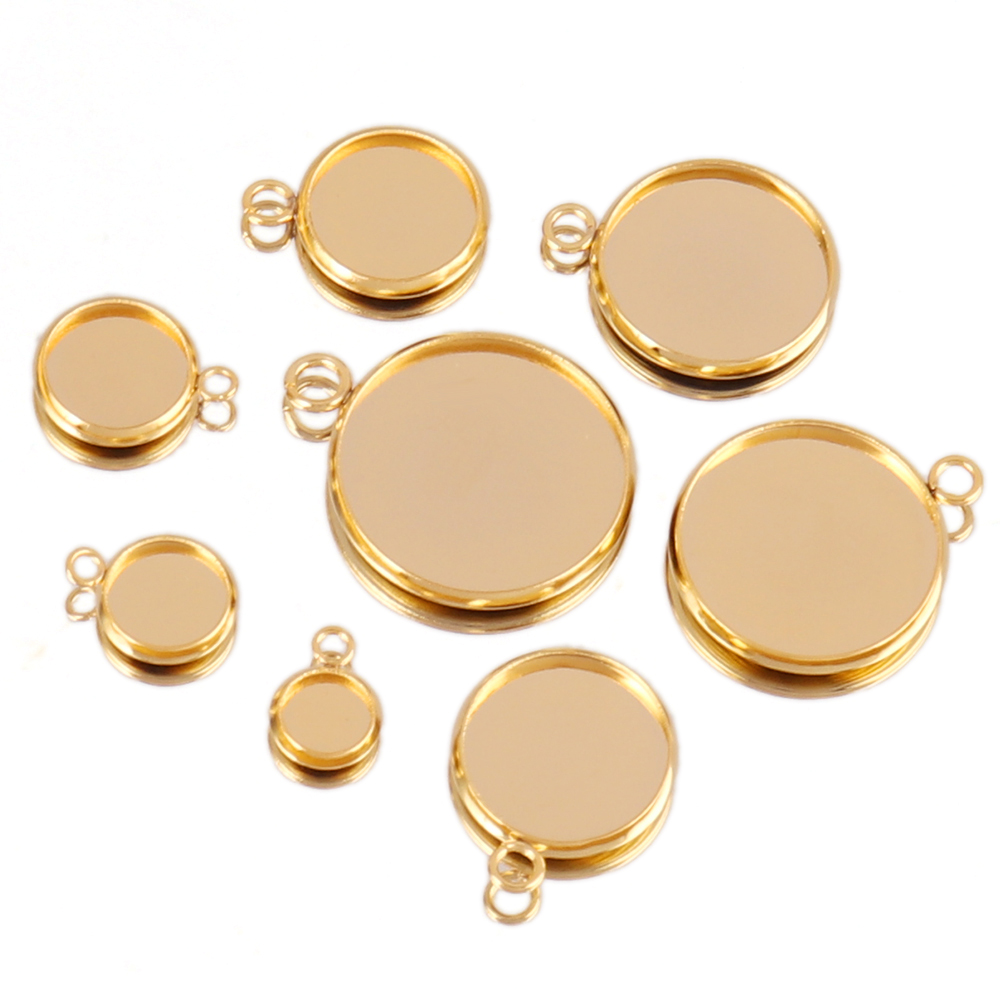 10 Stück Edelstahl Cabochon 4, – Bezels Set Pendant Bewertung und Preis