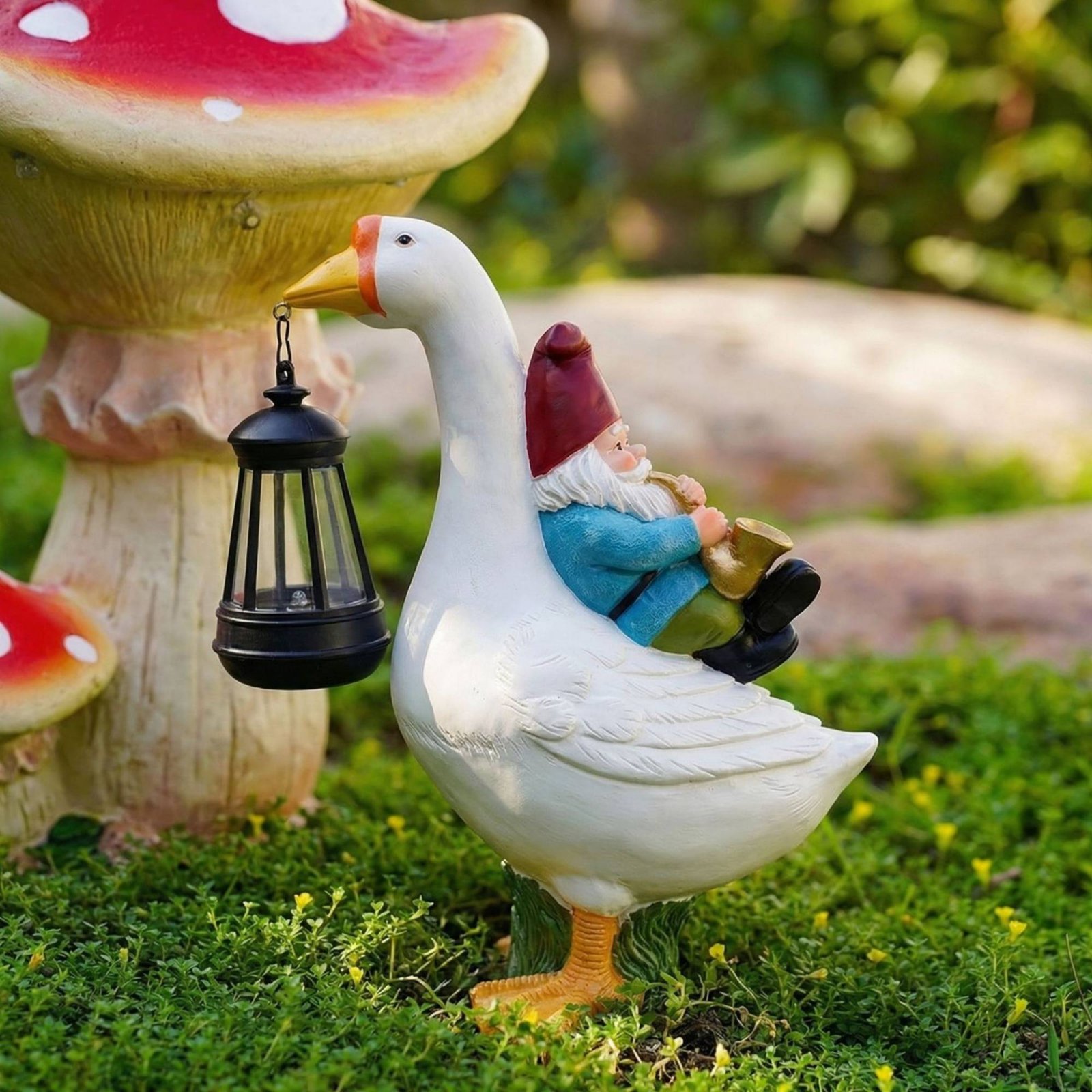 Gartenzwerg auf Gans Statue We – Resin Crafts Bewertung und Preis